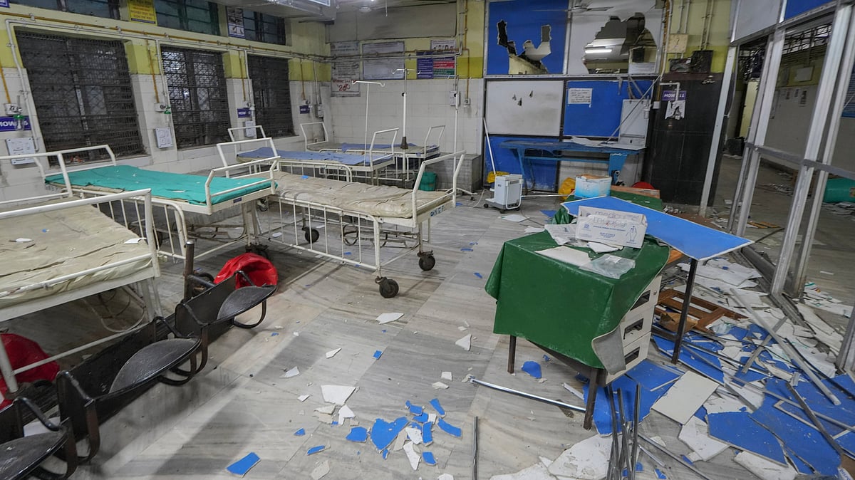 The vandalised RG Kar Medical College & Hospital in Kolkata - PTI